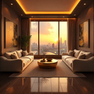 Textured vinyl flooring in UAE with wood-look design for premium interiors