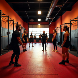 Durable rubber gym flooring UAE installed in a modern fitness center
