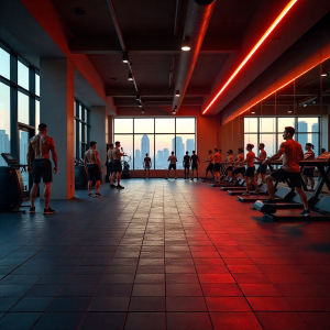 Heavy-duty rubber gym flooring UAE protecting gym equipment and floors
