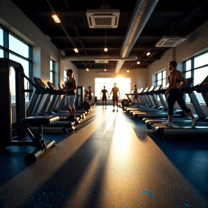 Non-slip rubber gym flooring UAE with shock-absorbing surface