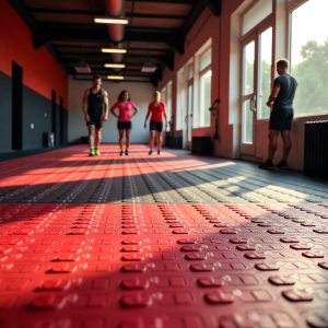 Interlocking rubber tiles UAE used for modular gym flooring solutions