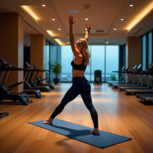 Indoor gym rubber flooring installed in a UAE fitness center