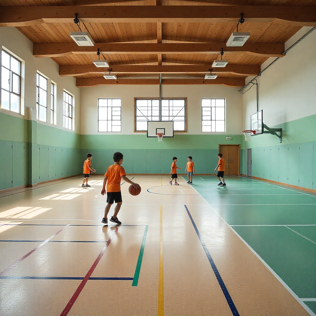 Indoor sports flooring for school basketball courts in UAE