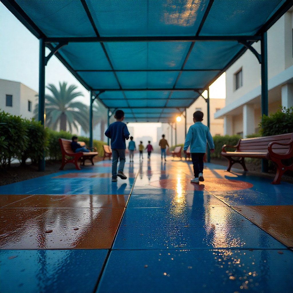 Durable rubber playground flooring tiles for UAE schools