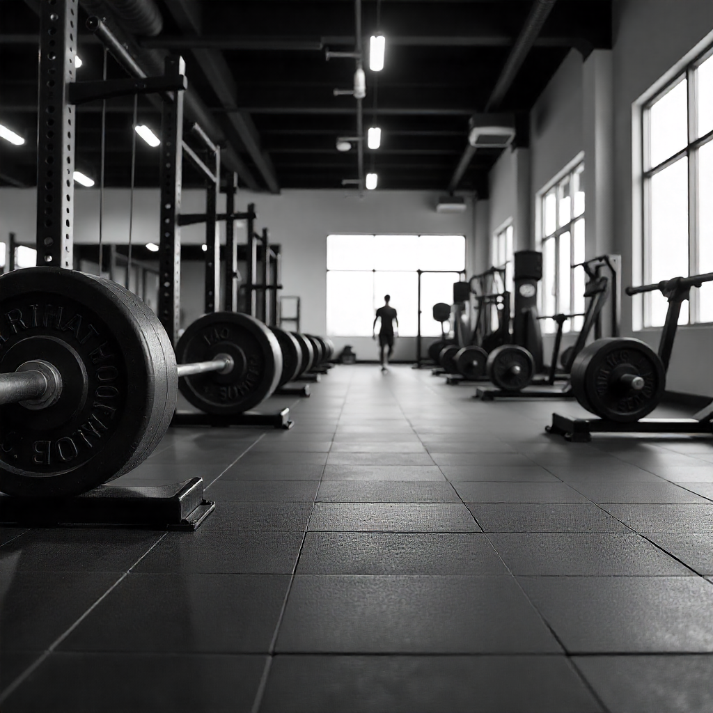 Interlocking gym tiles for strength training zones in UAE gyms.