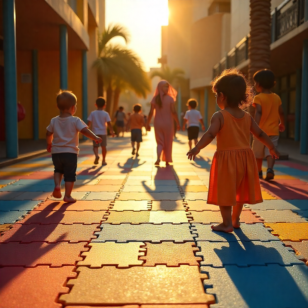 Rubber flooring for schools and playgrounds Dubai Sharjah