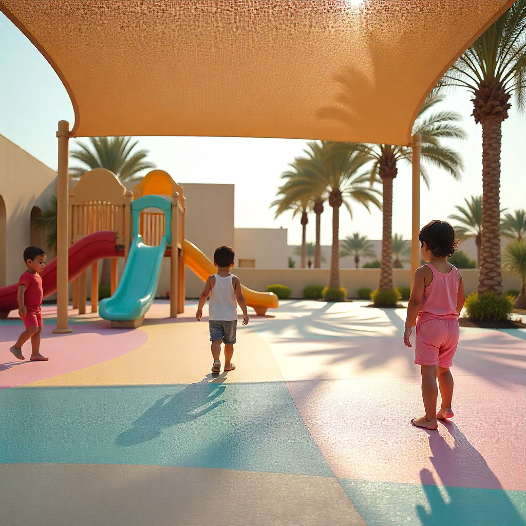 Durable rubber playground flooring UAE for heat resistance