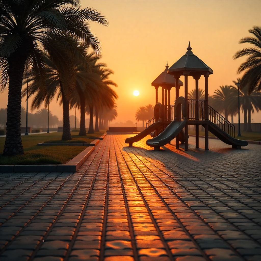 Cool shaded playground flooring options for hot weather UAE