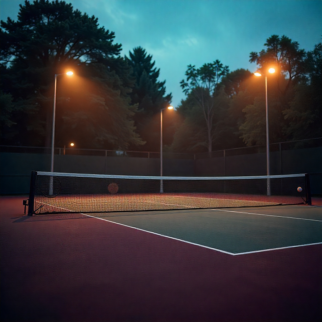 Modern padel court construction UAE with LED lighting for night Modern padel court construction UAE with LED lighting for night play and premium glass walls.