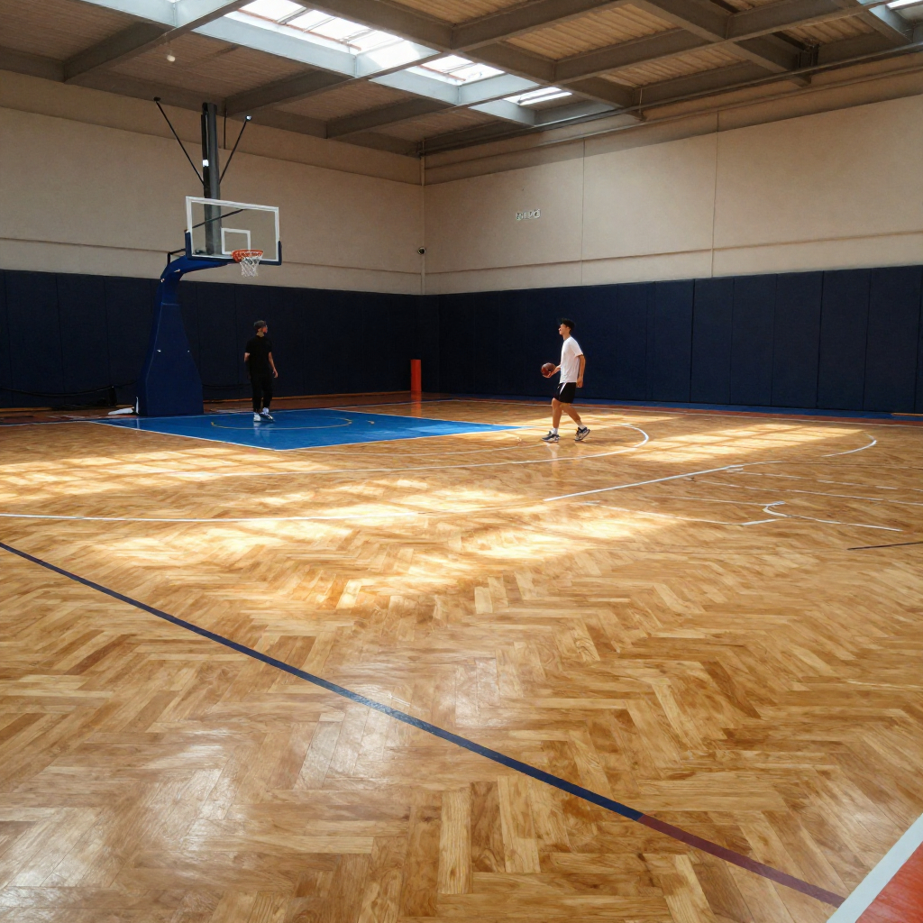vinyl sports flooring Heterogeneous vinyl sports flooring installation in UAE gym