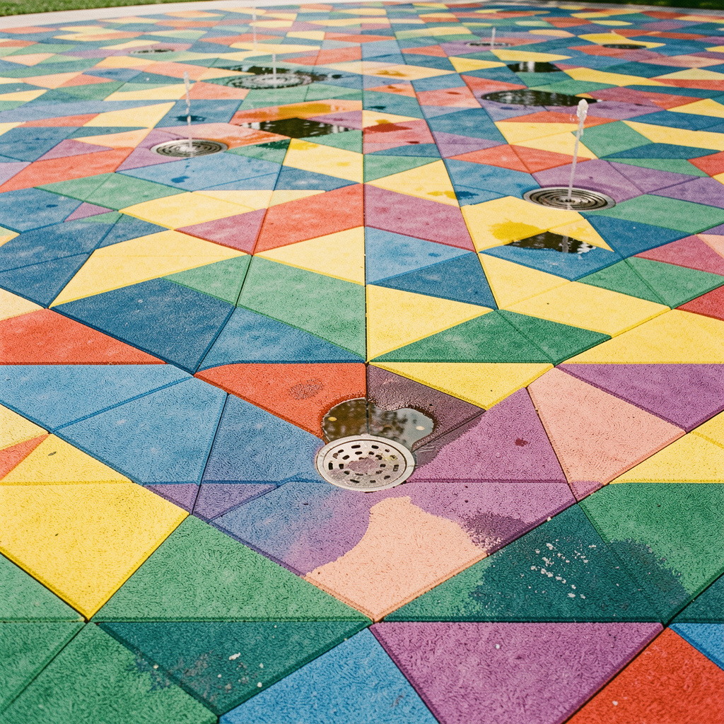 Child-safe splash pad flooring Dubai designed for wet play zones