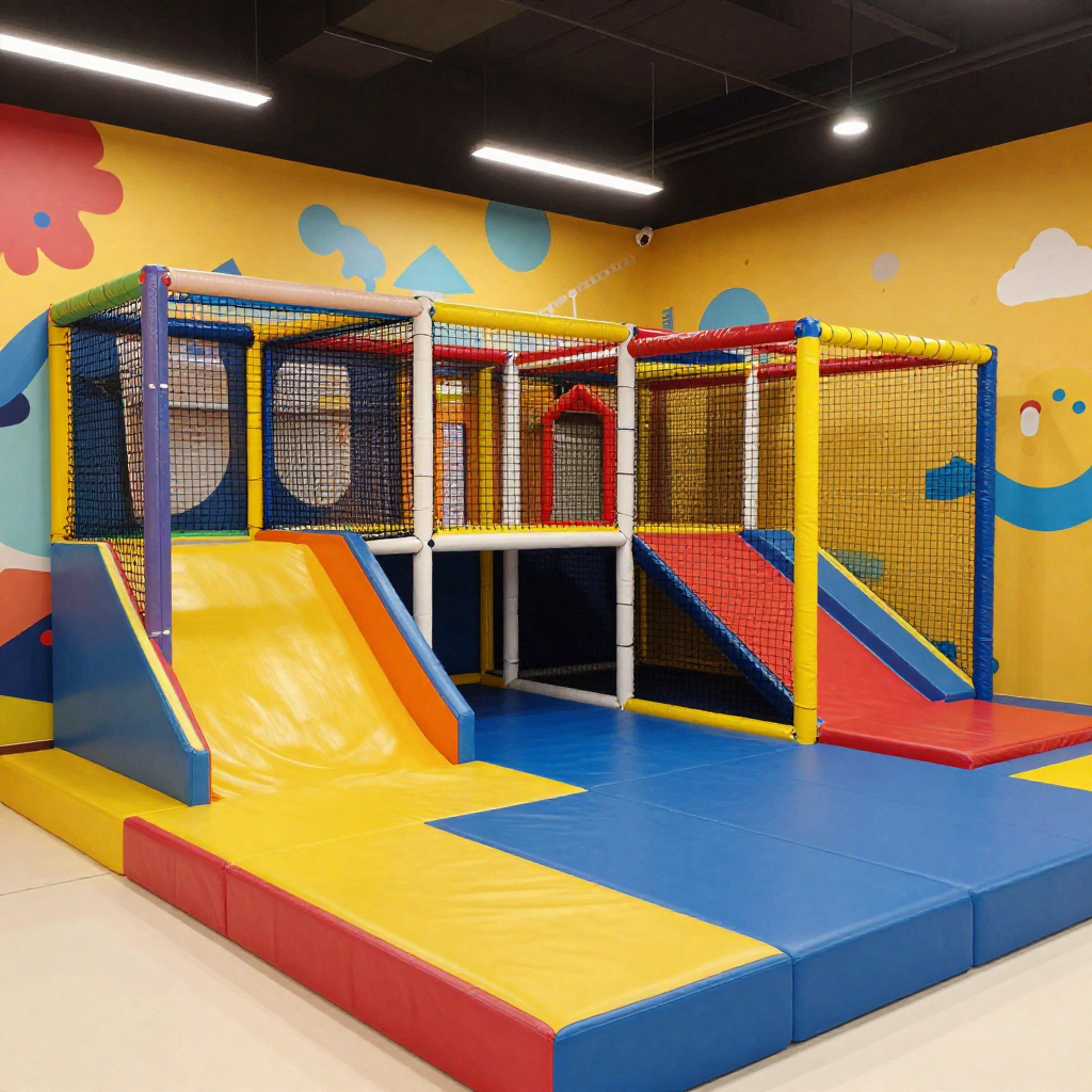 Play equipment Dubai installed in indoor kids play area