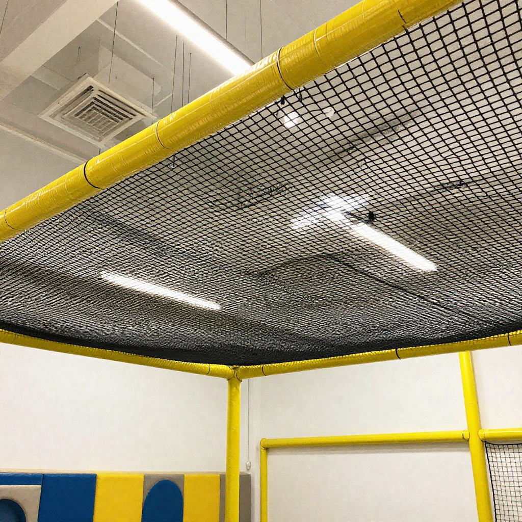 Indoor overhead softnet system with safe netting for children in Dubai