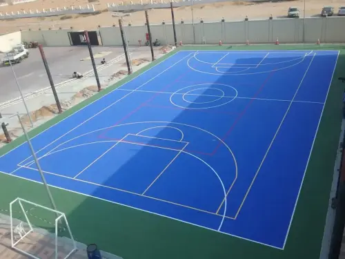 Acrylic sports flooring UAE outdoor court with professional surface finish