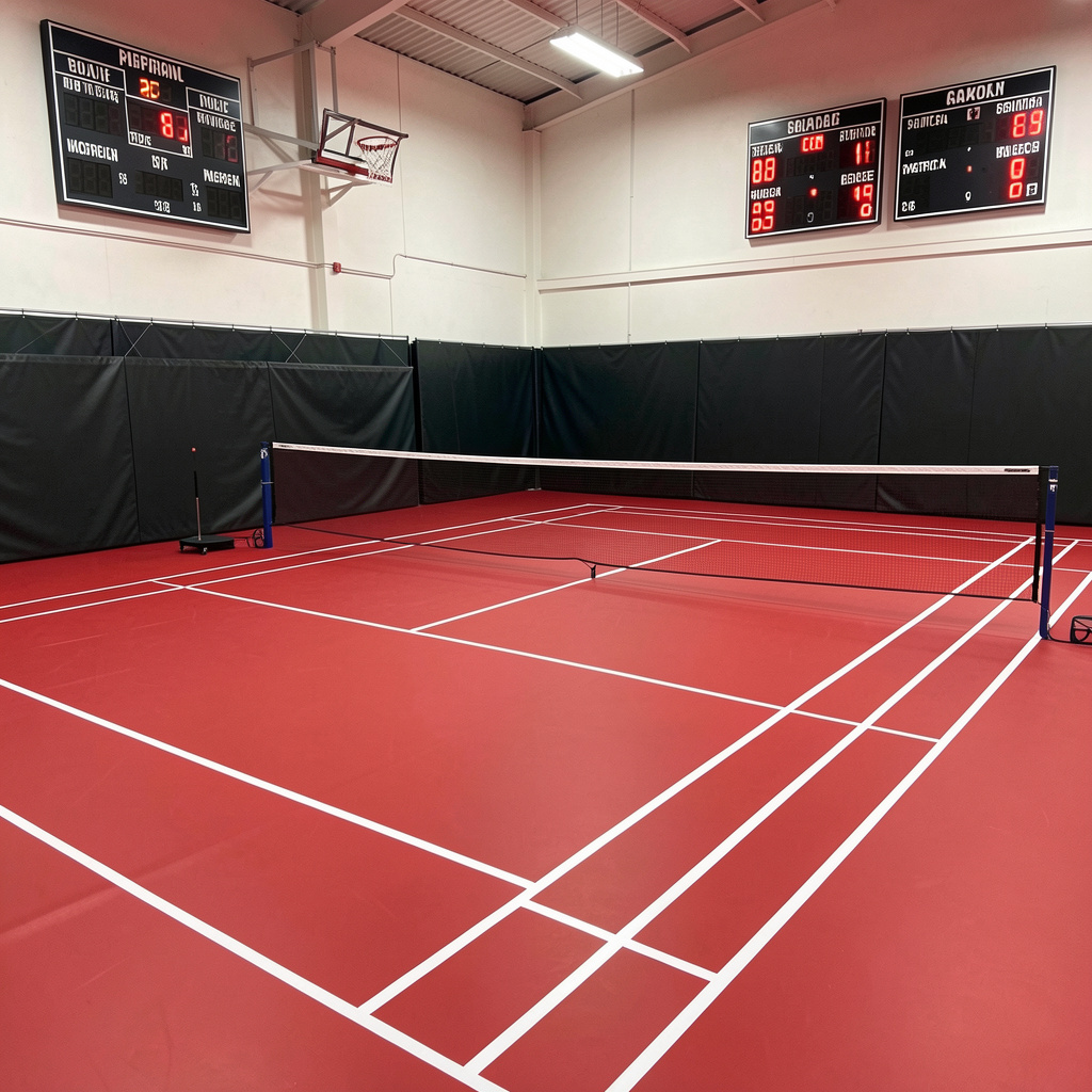 Indoor badminton court with vinyl sports surface UAE