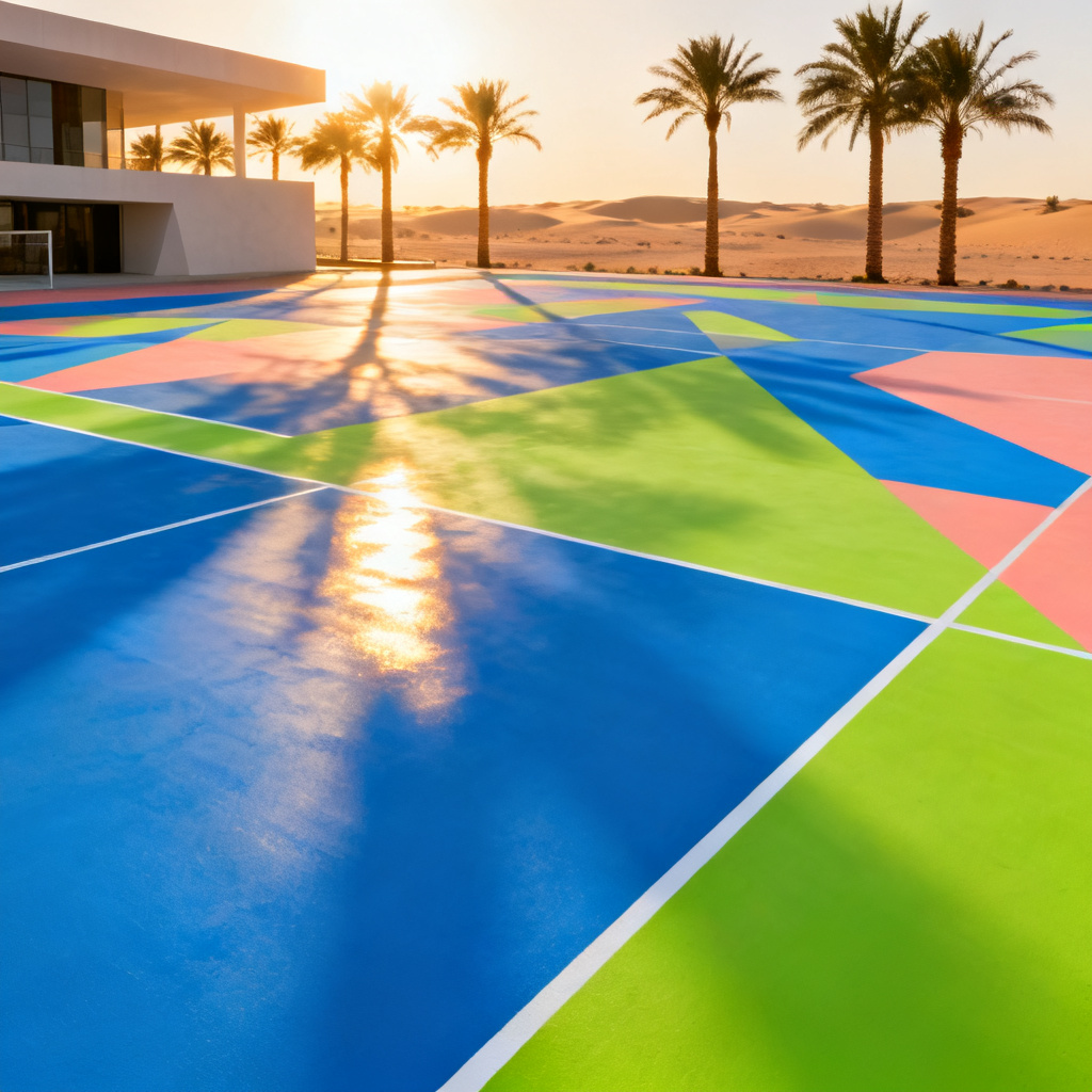 Best sports flooring in UAE outdoor acrylic basketball court