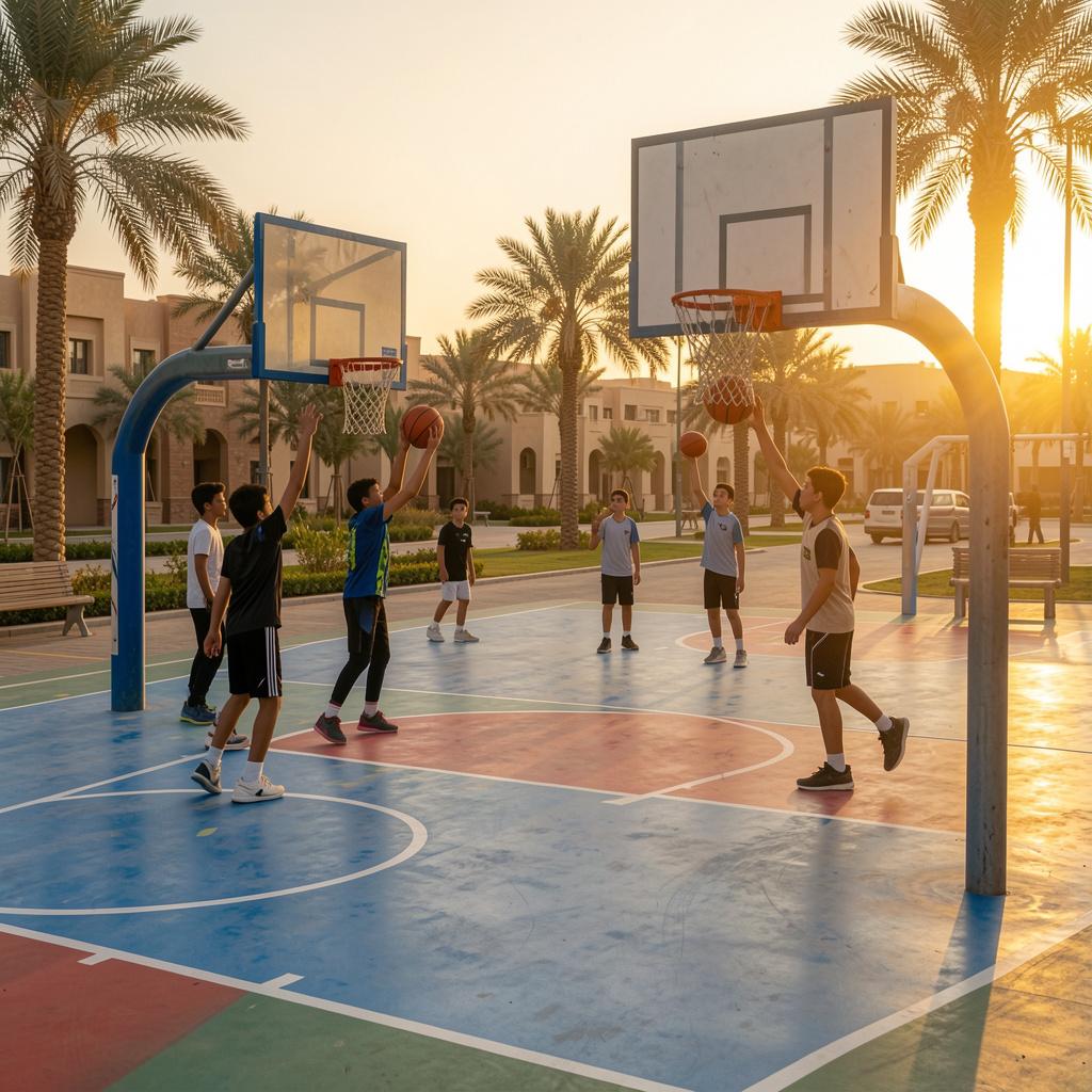 outdoor sports court construction UAE