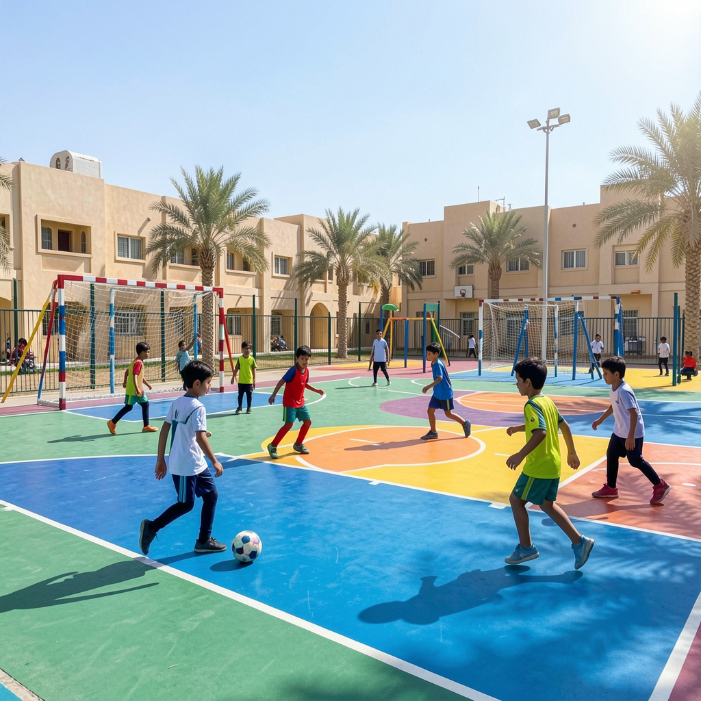outdoor sports flooring UAE school court