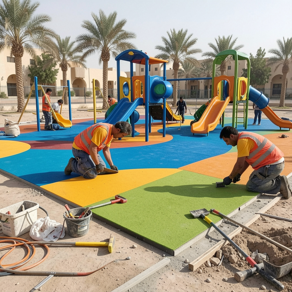 playground flooring installation Abu Dhabi