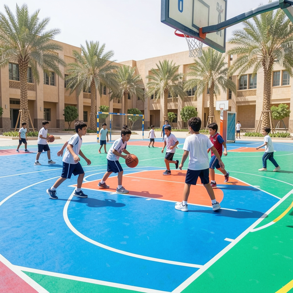 school basketball court Abu Dhabi