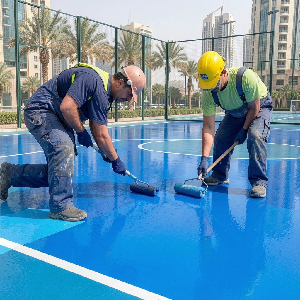 acrylic sports flooring Dubai