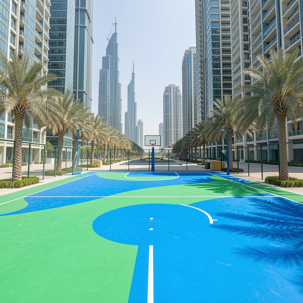 outdoor sports court construction Dubai