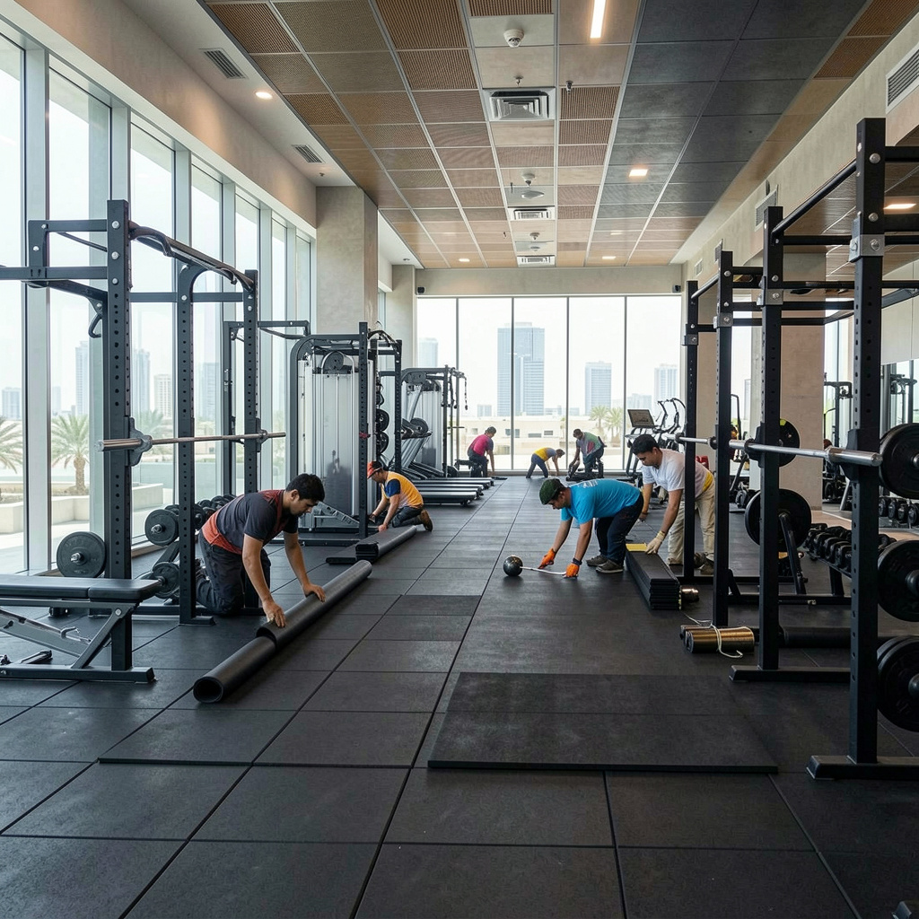 gym flooring installation UAE