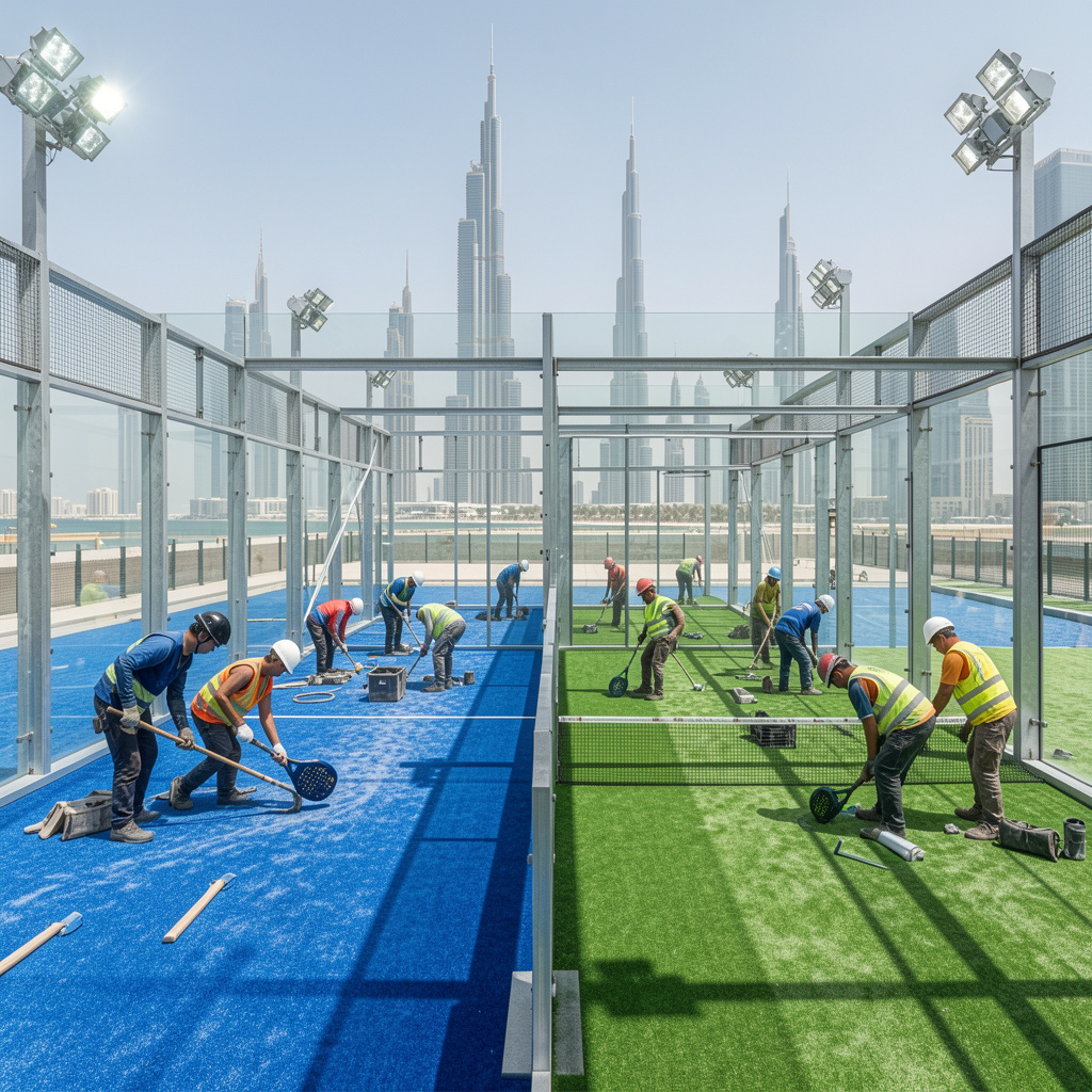 padel tennis court installation Dubai