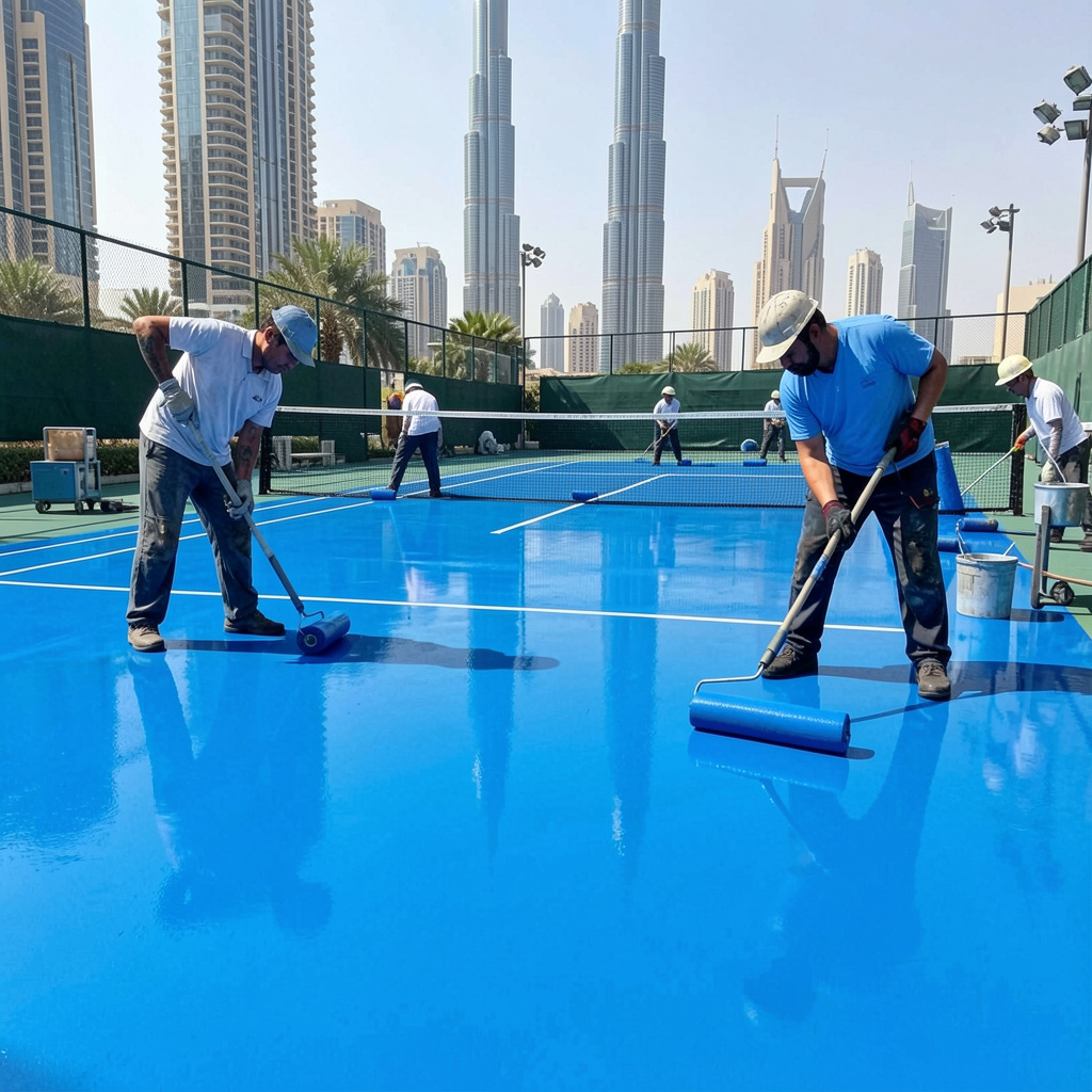 tennis court crack repair Dubai