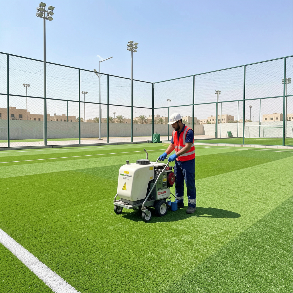 magnific_uae-outdoor-football-faci_xS7P5sbjfW Artificial sports turf maintenance at a professional UAE sports facility