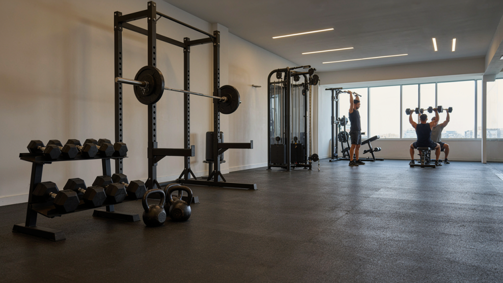 Modern gym sports flooring in a UAE fitness centre