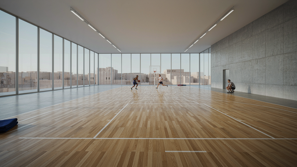 Safe and professionally maintained sports flooring in a UAE sports facility