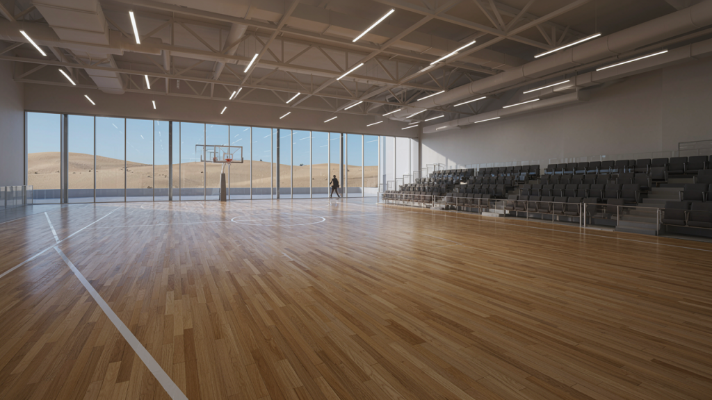 Professional sports flooring project in a modern UAE sports facility