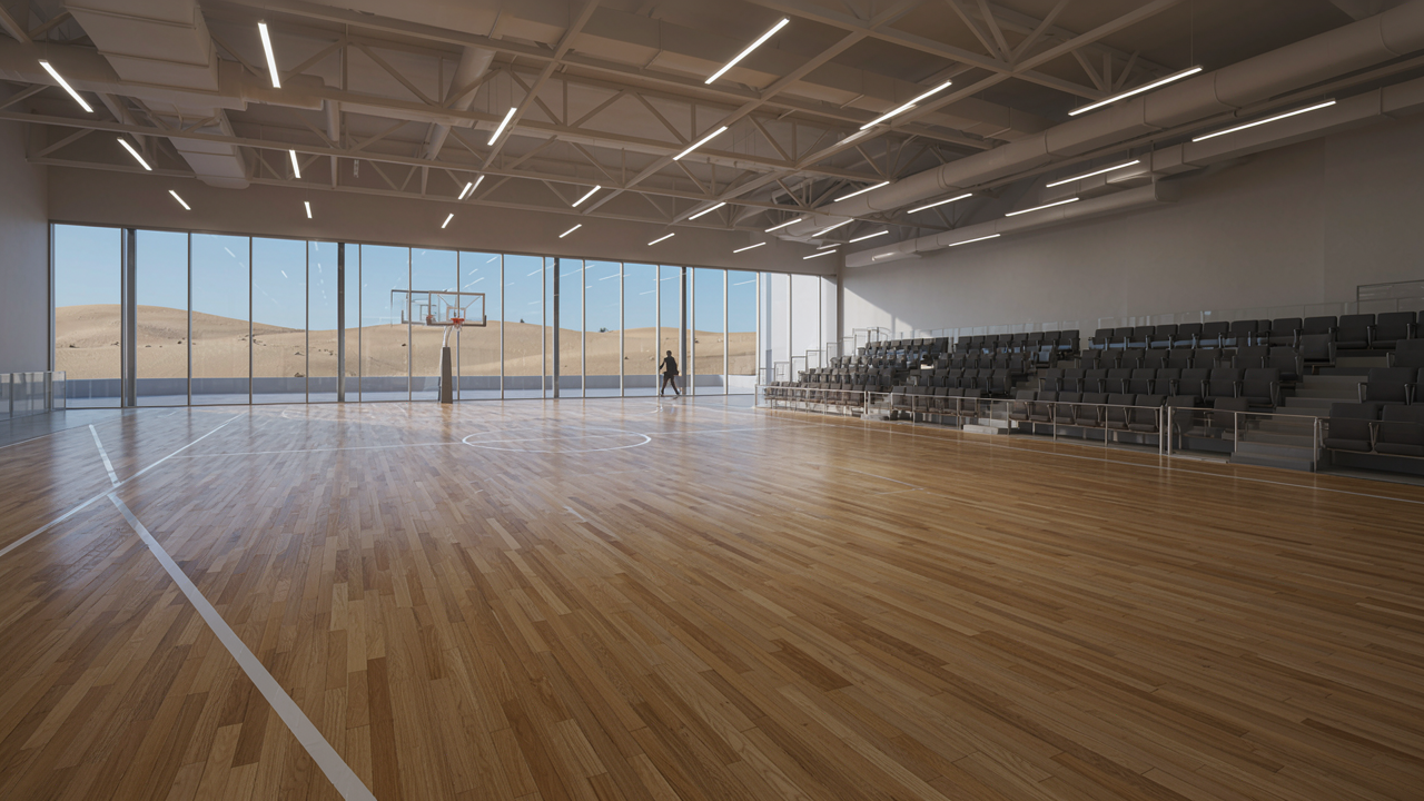Professional sports flooring project in a modern UAE sports facility