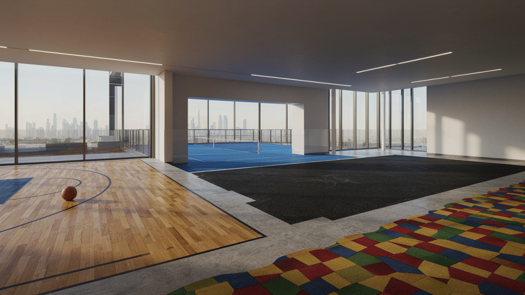Different sports flooring materials used in UAE sports facilities