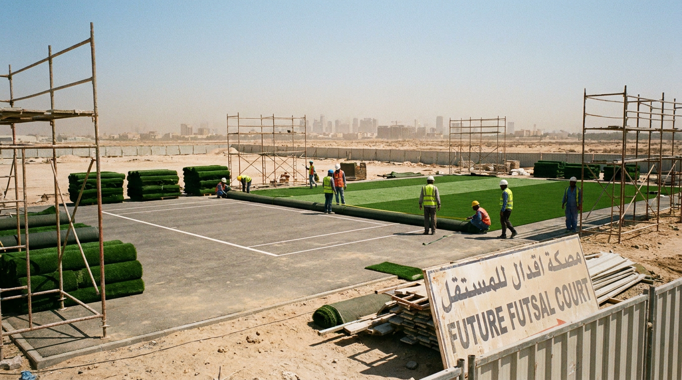 Tennis court to futsal court conversion in the UAE