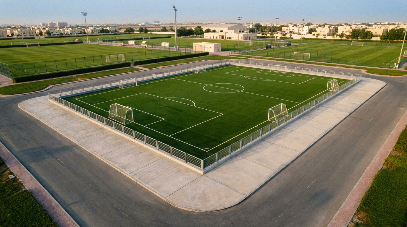 Tennis court to football court conversion in UAE