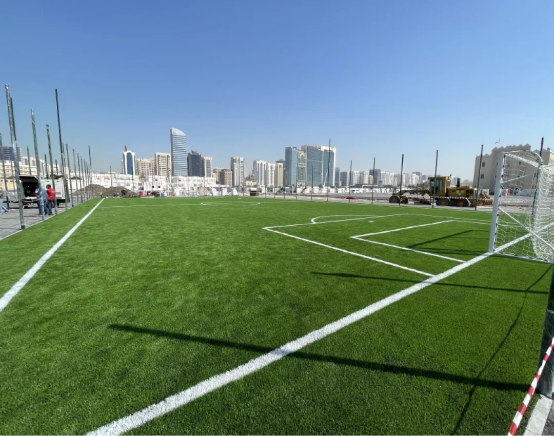 sports flooring on foorball field